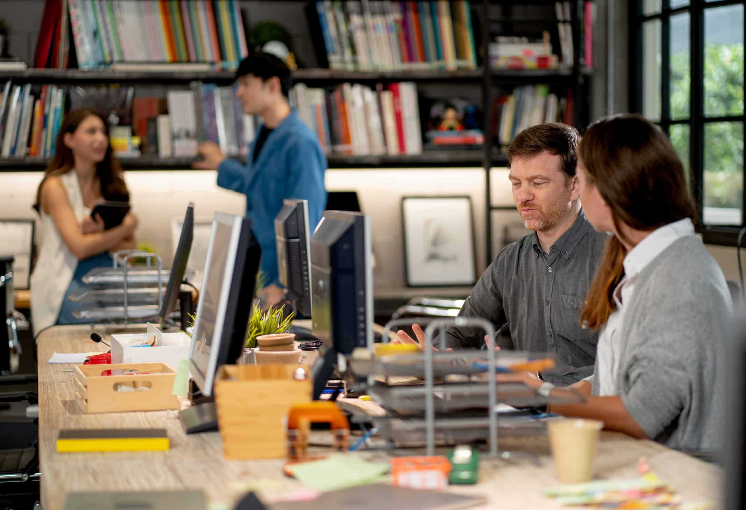 working in the office