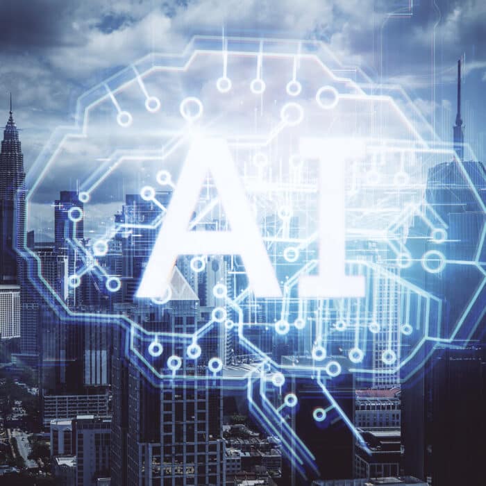 AI with building behind it